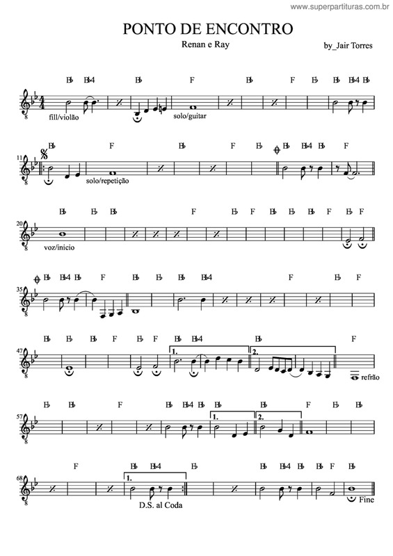 Partitura da música Ponto De Encontro