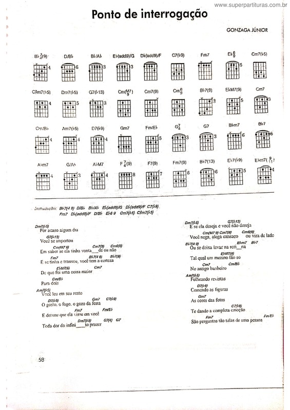 Partitura da música Ponto De Interrogação