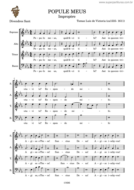 Partitura da música Popule Meus – Victoria Popule Meus v.2