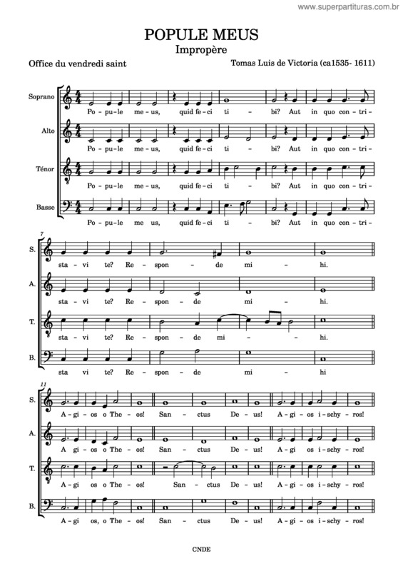 Partitura da música Popule Meus – Victoria Popule Meus