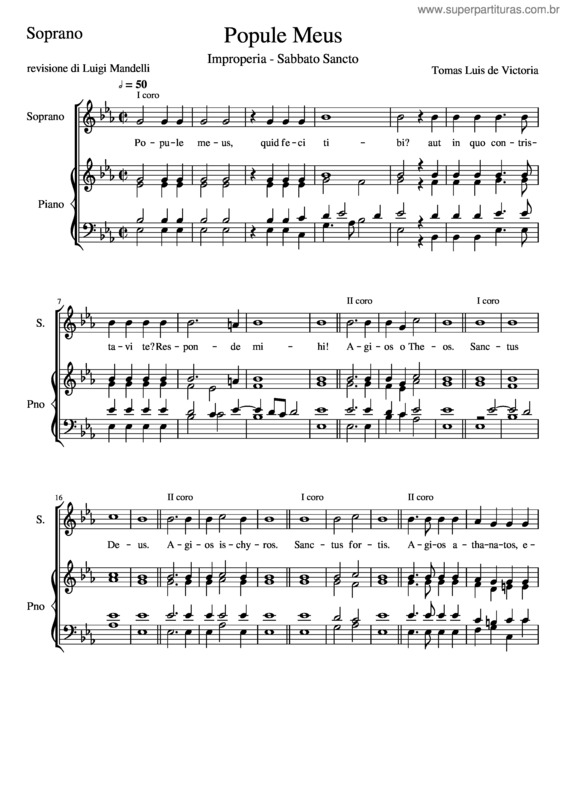 Partitura da música Popule Meus–Soprano