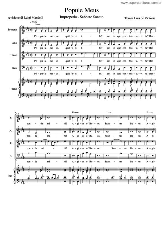Partitura da música Popule Meus v.7
