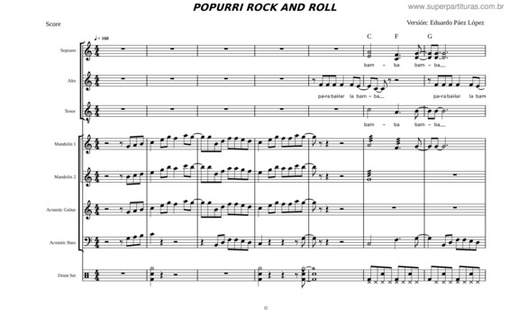 Partitura da música Popurri Rock And Roll
