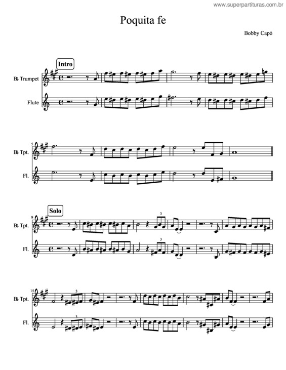 Partitura da música Poquita Fe
