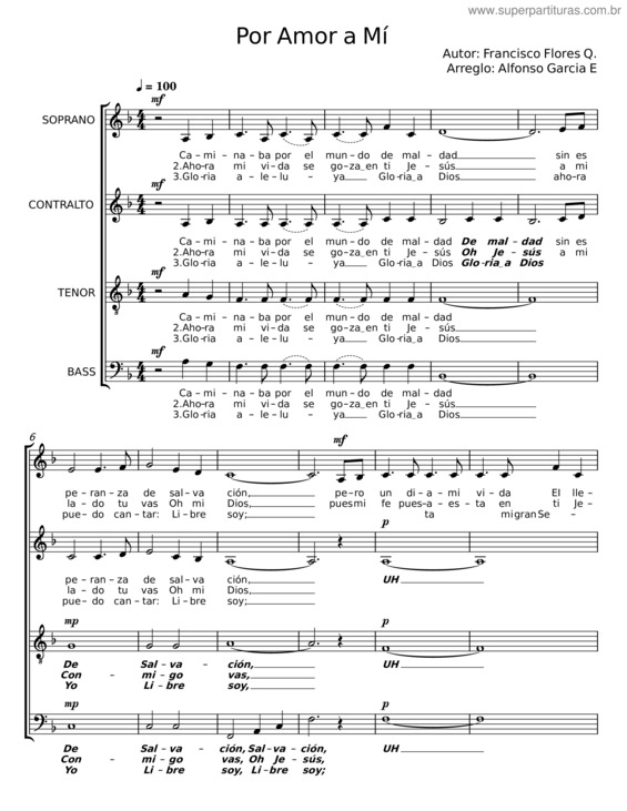 Partitura da música Por Amor A Mí