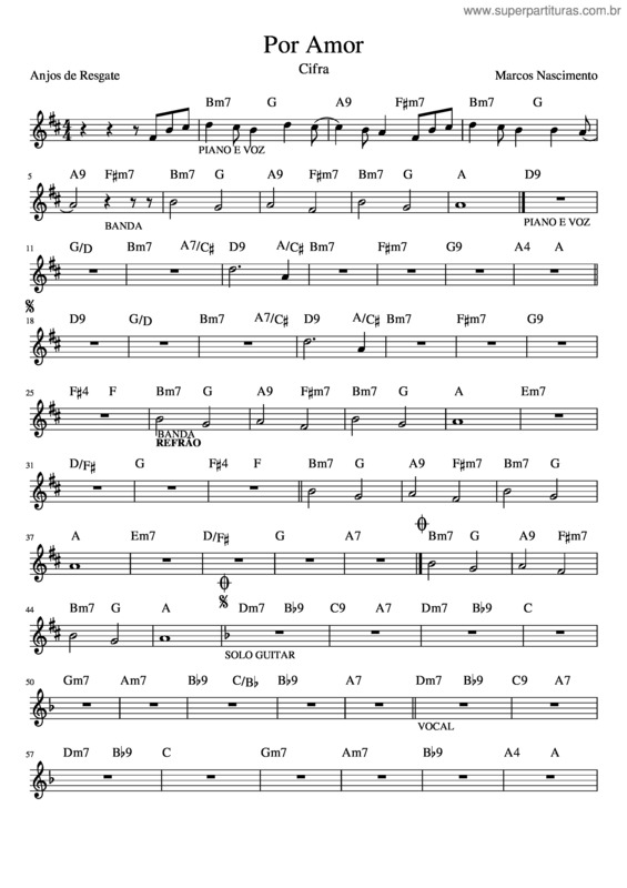 Partitura da música Por Amor v.7