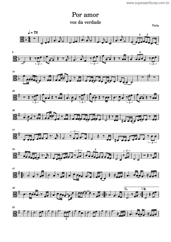 Partitura da música Por Amor Viola v.2