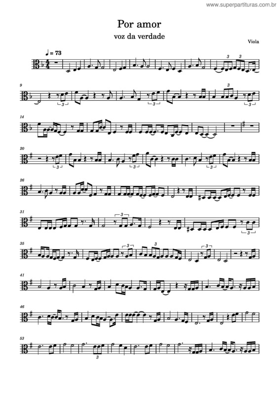 Partitura da música Por Amor Viola