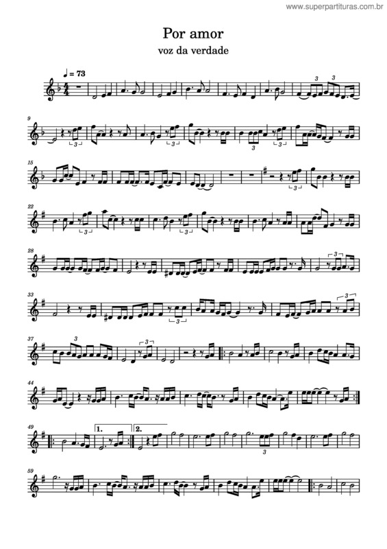 Partitura da música Por Amor Violino