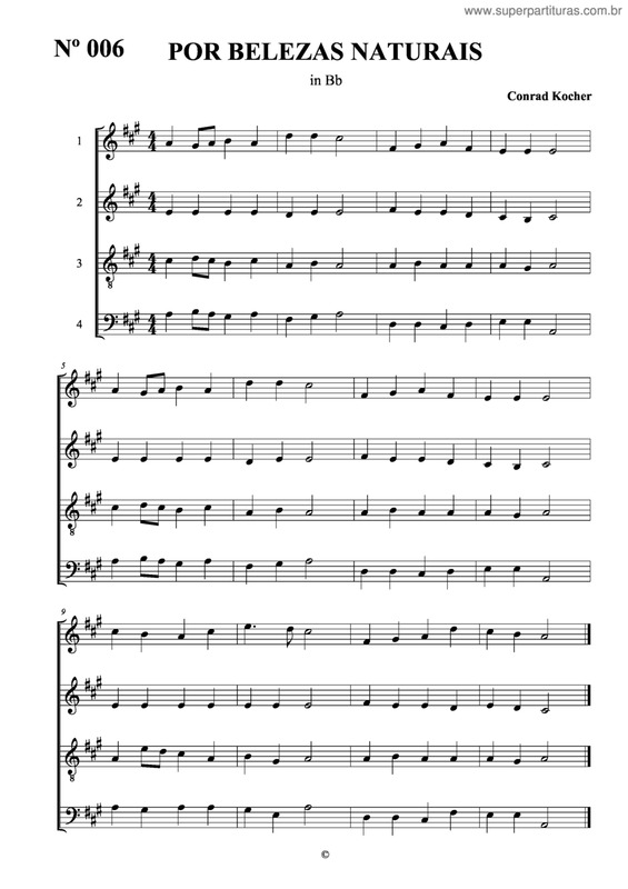 Partitura da música Por Belezas Naturais v.2