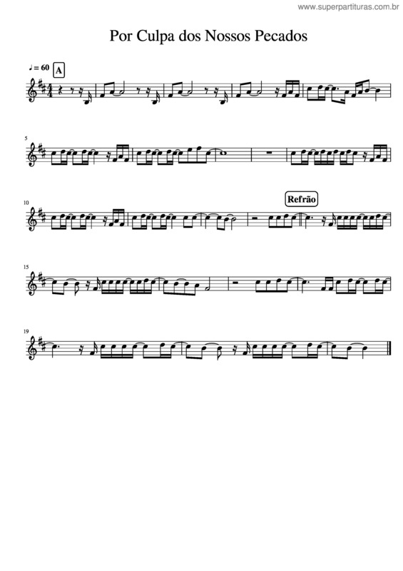 Partitura da música Por Culpa Dos Nossos Pecados v.2