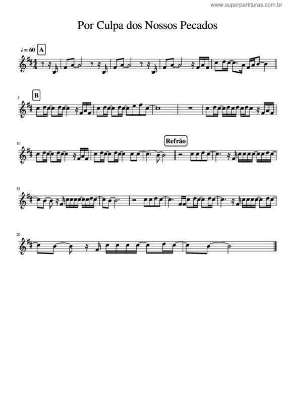 Partitura da música Por Culpa Dos Nossos Pecados
