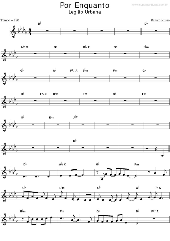 Partitura da música Por Enquanto