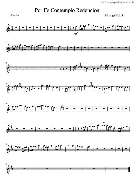 Partitura da música Por Fe Contemplo Redencion