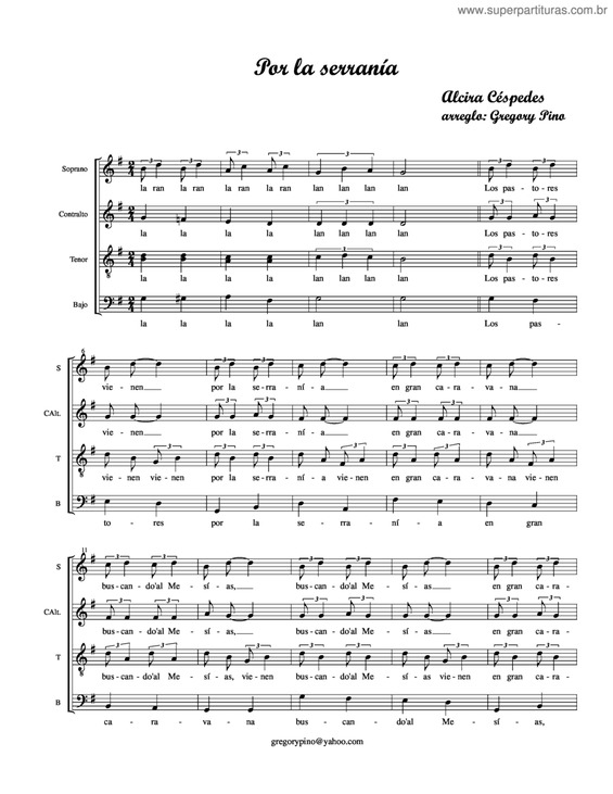 Partitura da música Por La Serranía