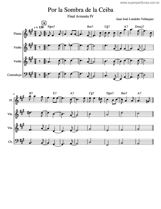 Partitura da música Por La Sombra De La Ceiba