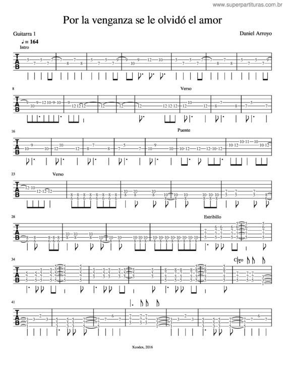 Partitura da música Por La Venganza Se Le Olvidó El Amor
