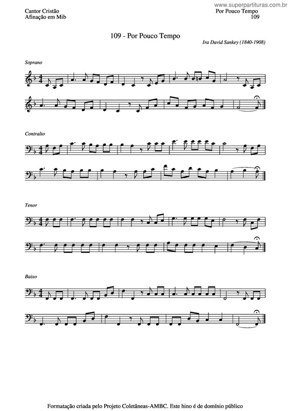 Partitura da música Por Pouco Tempo v.4