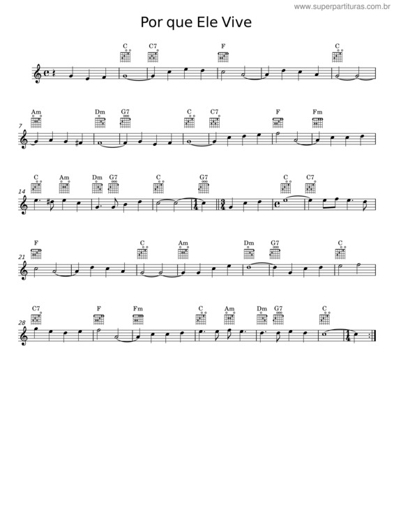 Partitura da música Por Que Ele Vive v.2