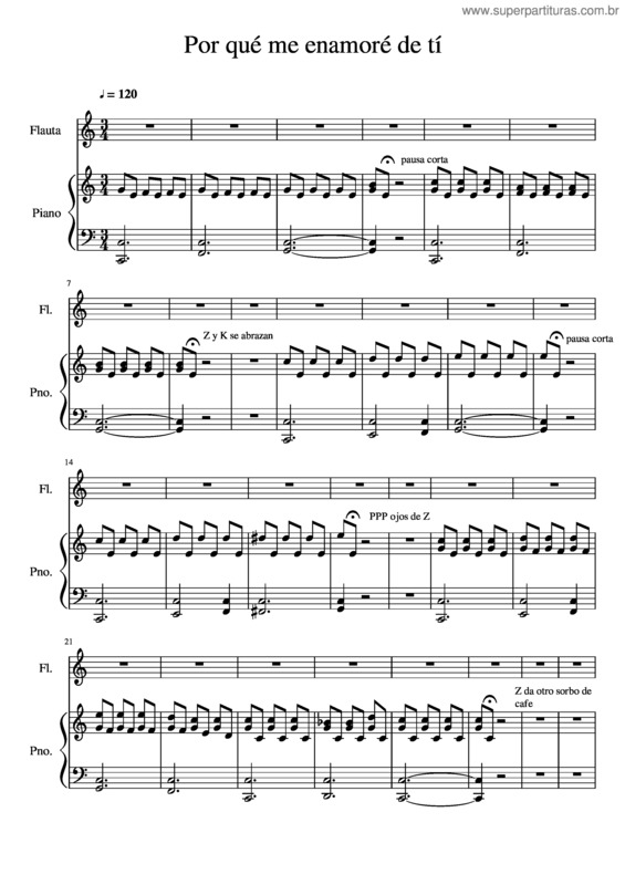 Partitura da música Por Qué Me Enamoré De Tí