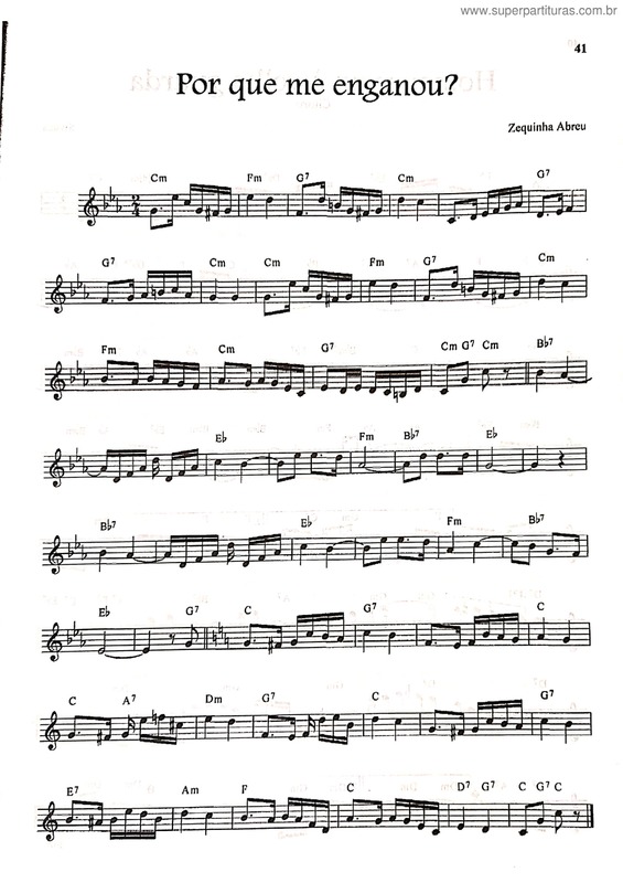 Partitura da música Por Que Me Enganou