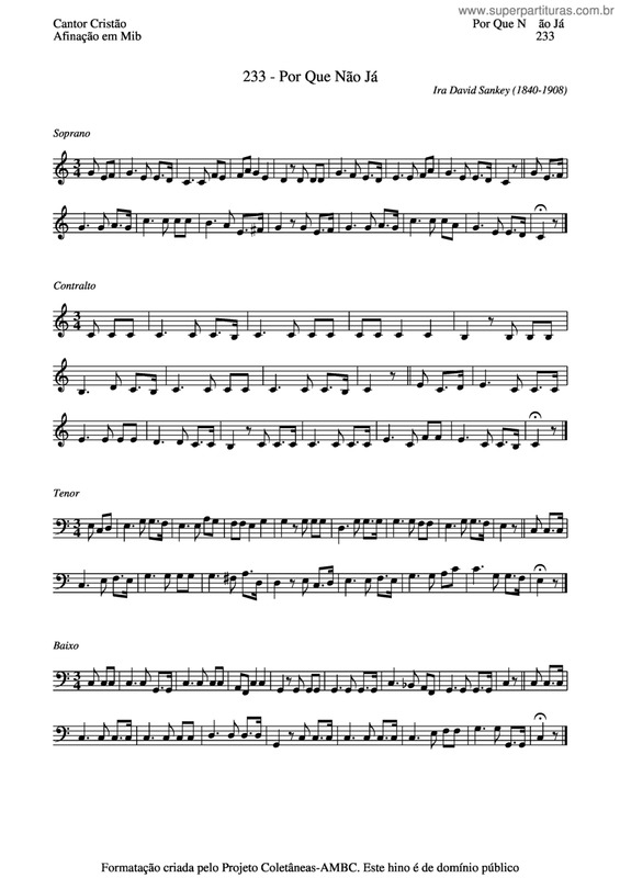 Partitura da música Por Que Não Já v.4