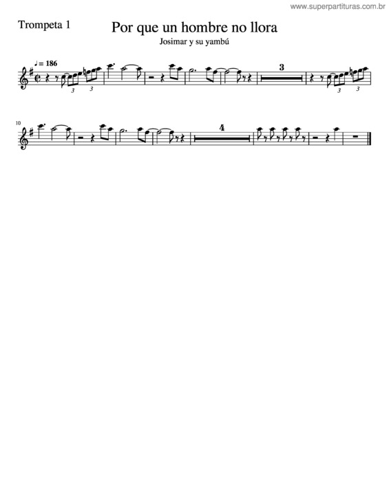 Partitura da música Por Que Un Hombre No Llora Trompeta 1