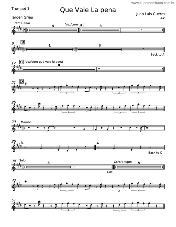 Partitura da música Por Que Vale La Pena – Donato Y Estefano