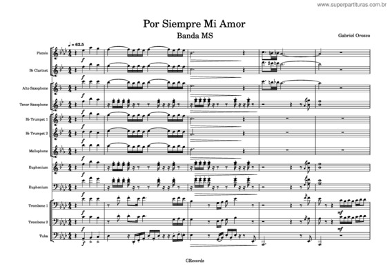 Partitura da música Por Siempre Mi Amor – Banda Ms