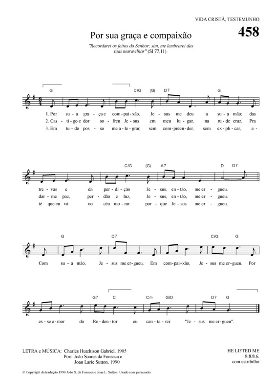 Partitura da música Por Sua Graça E Compaixão