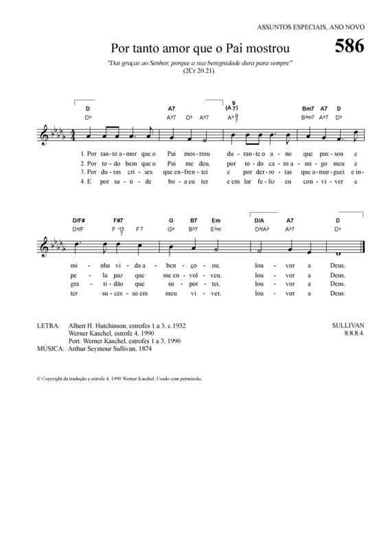 Partitura da música Por Tanto Amor Que O Pai Mostrou