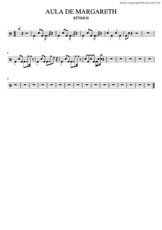Partitura da música Por Temóteo Santos; Aula De Variações Em Semínima, Colcheia E Semicolcheia...