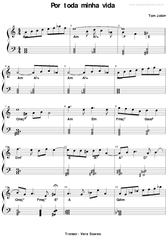 Partitura da música Por Toda Minha Vida