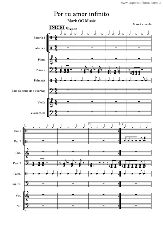 Partitura da música Por Tu Amor Infinito