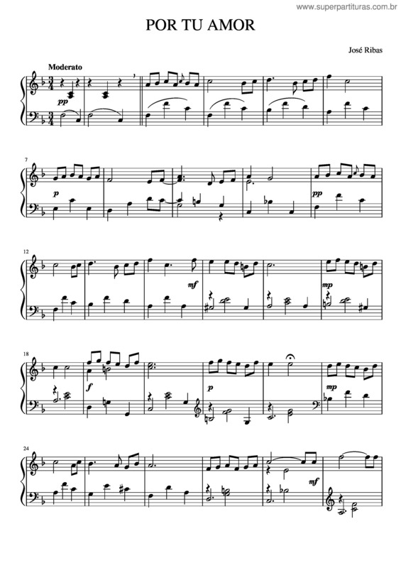 Partitura da música Por Tu Amor
