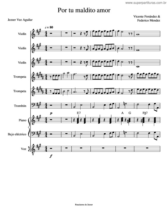 Partitura da música Por Tu Maldito Amor