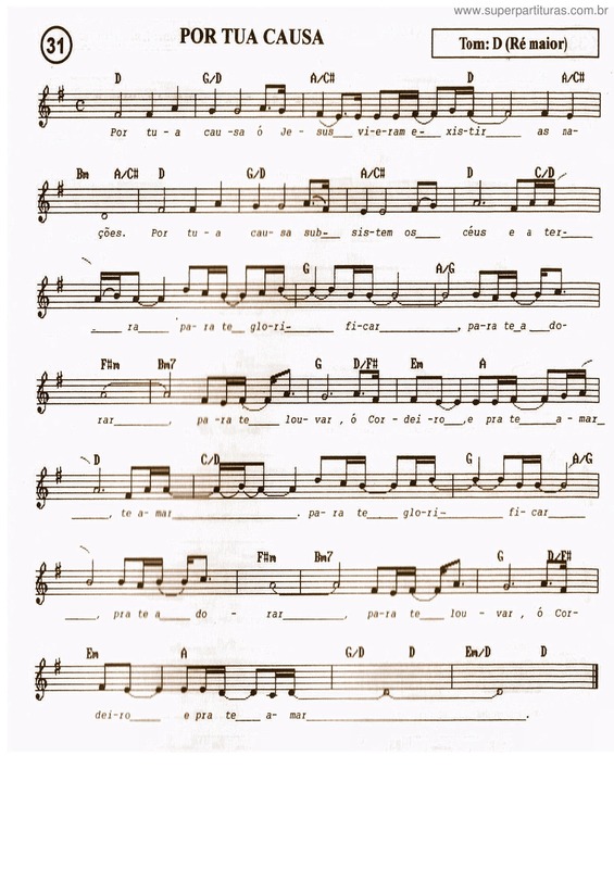 Partitura da música Por Tua Causa