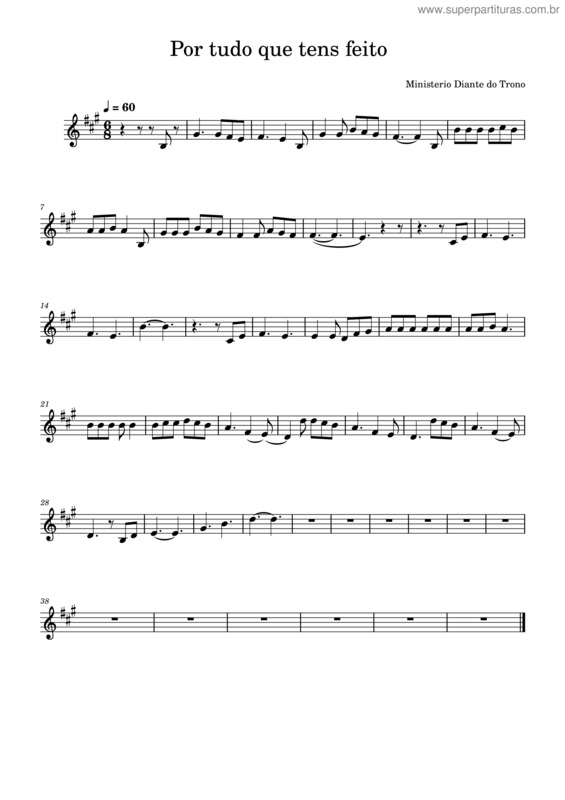 Partitura da música Por Tudo Que Tens Feito