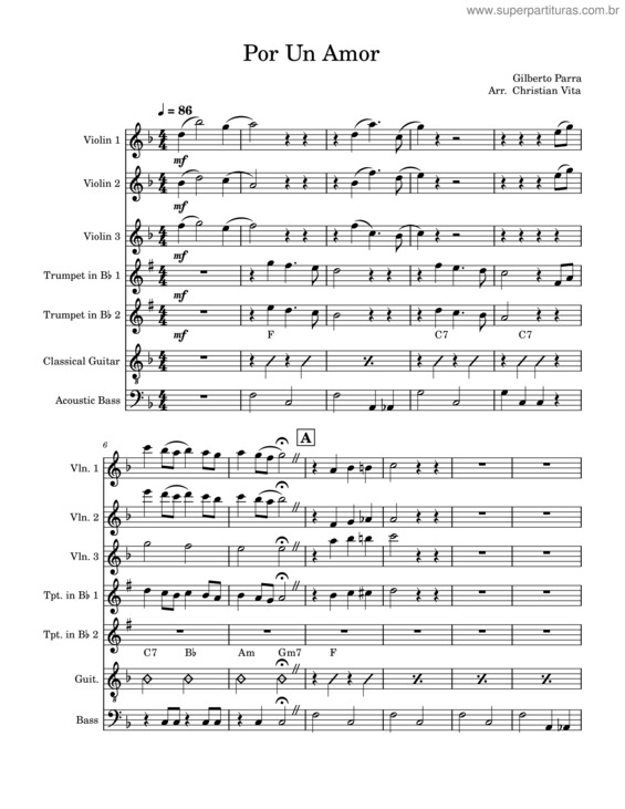 Partitura da música Por Un Amor