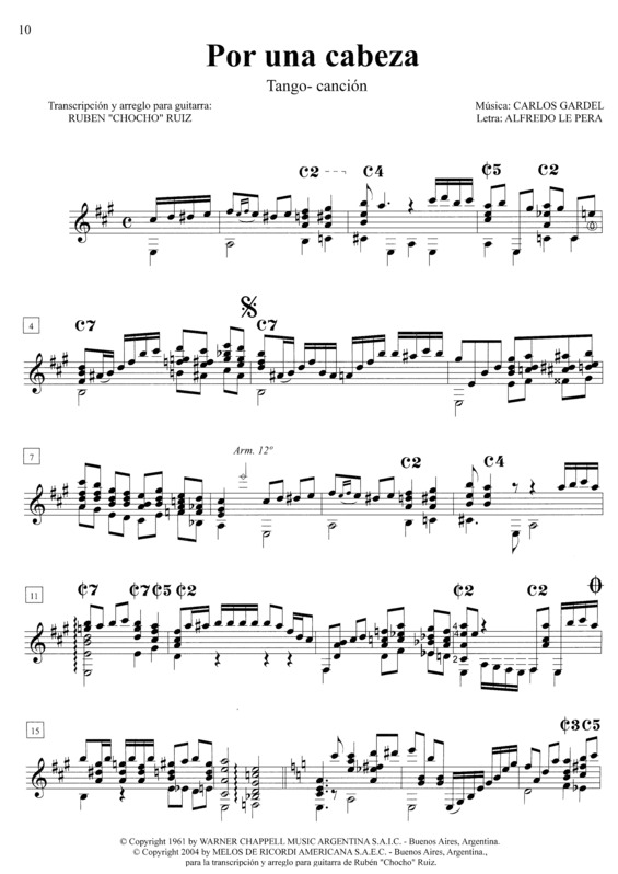 Partitura da música Por Una Cabeza v.10