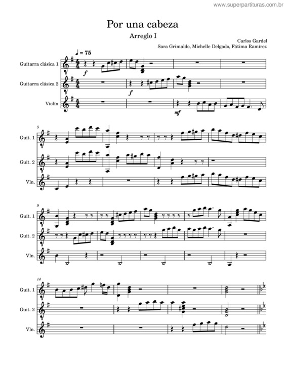 Partitura da música Por Una Cabeza v.12