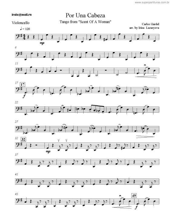 Partitura da música Por Una Cabeza v.6