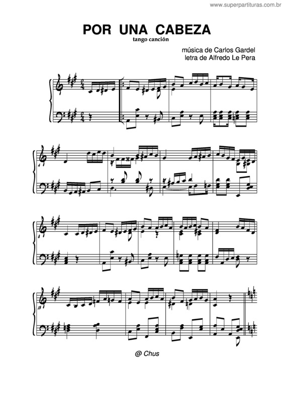 Partitura da música Por Una Cabeza v.7