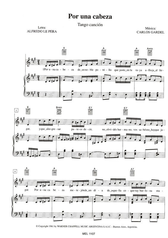 Partitura da música Por Una Cabeza v.8