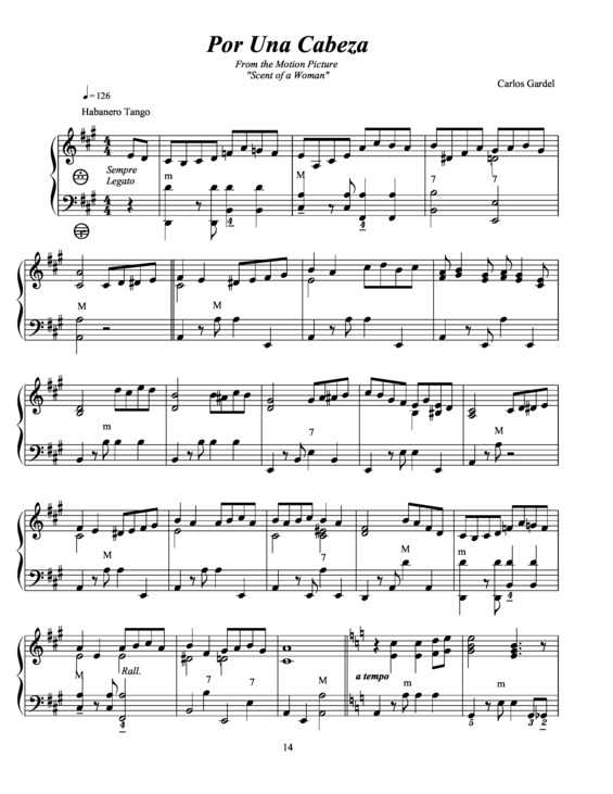 Partitura da música Por Una Cabeza v.9