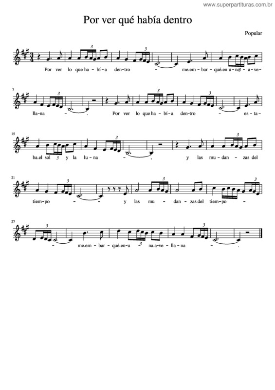 Partitura da música Por Ver Qué Había Dentro