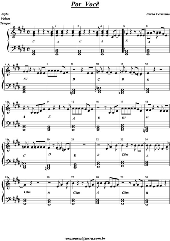 Partitura da música Por Você v.2