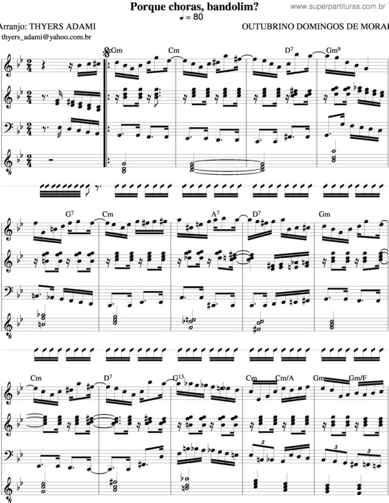 Partitura da música Porque Choras, Bandolim v.2