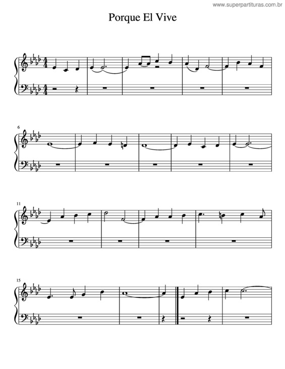 Partitura da música Porque El Vive Key Of A Flat