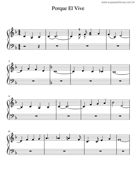 Partitura da música Porque El Vive Key Of F